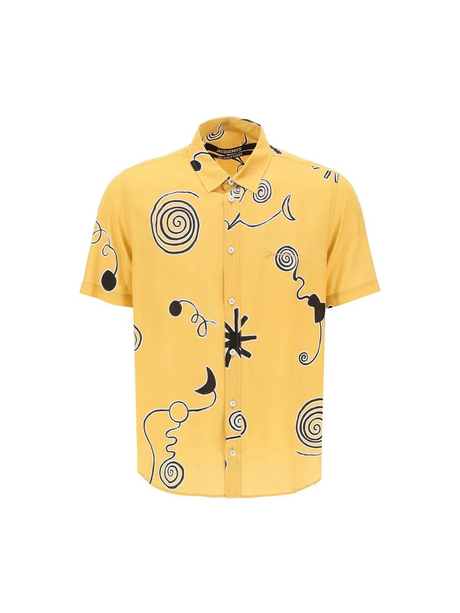 Yellow 'La Chemise Melo' Short-Sleeve Printed Shirt in Arty Spiral JACQUEMUS JOHN JULIA.