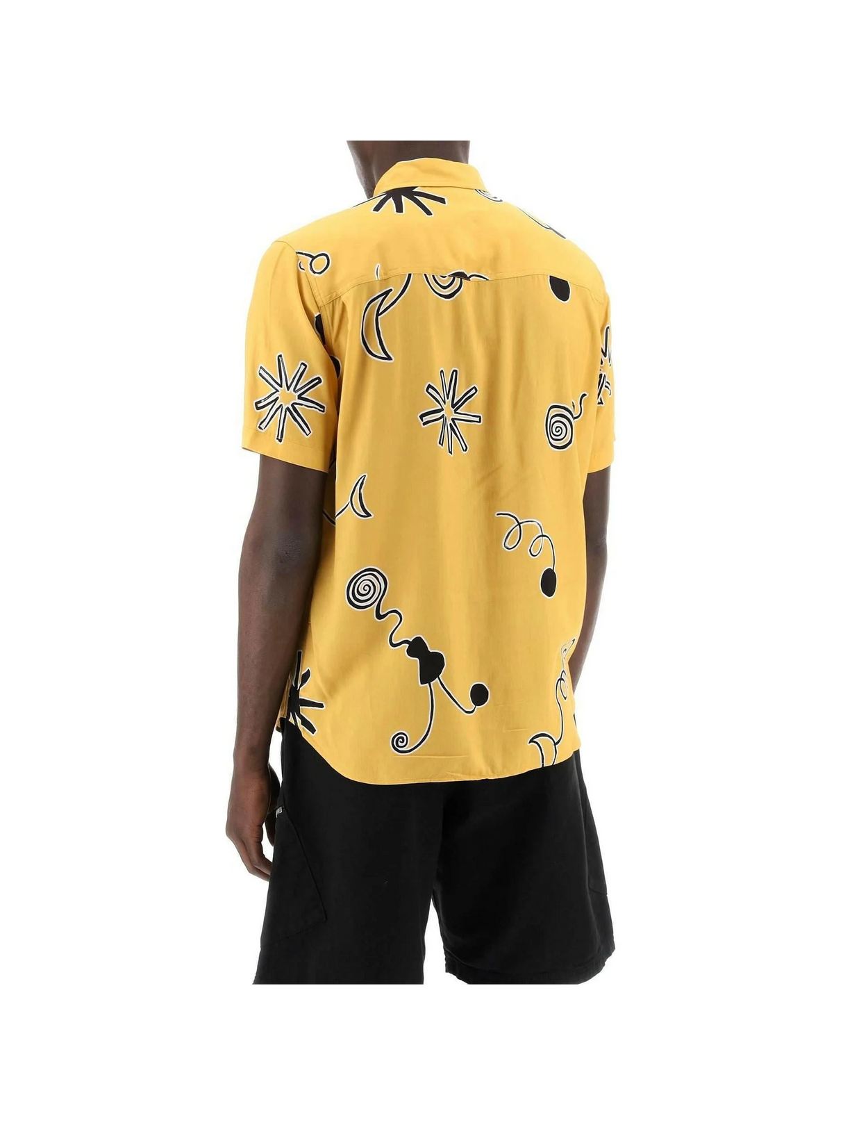 Yellow 'La Chemise Melo' Short-Sleeve Printed Shirt in Arty Spiral JACQUEMUS JOHN JULIA.