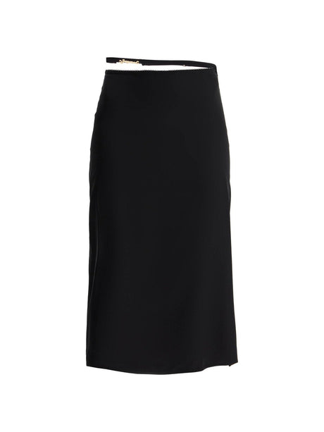 JACQUEMUS-La Jupe Notte Satin Midi Skirt-JOHN JULIA