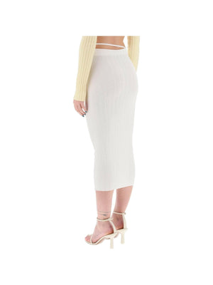 White La jupe Pralù Knit Midi Skirt JACQUEMUS JOHN JULIA.