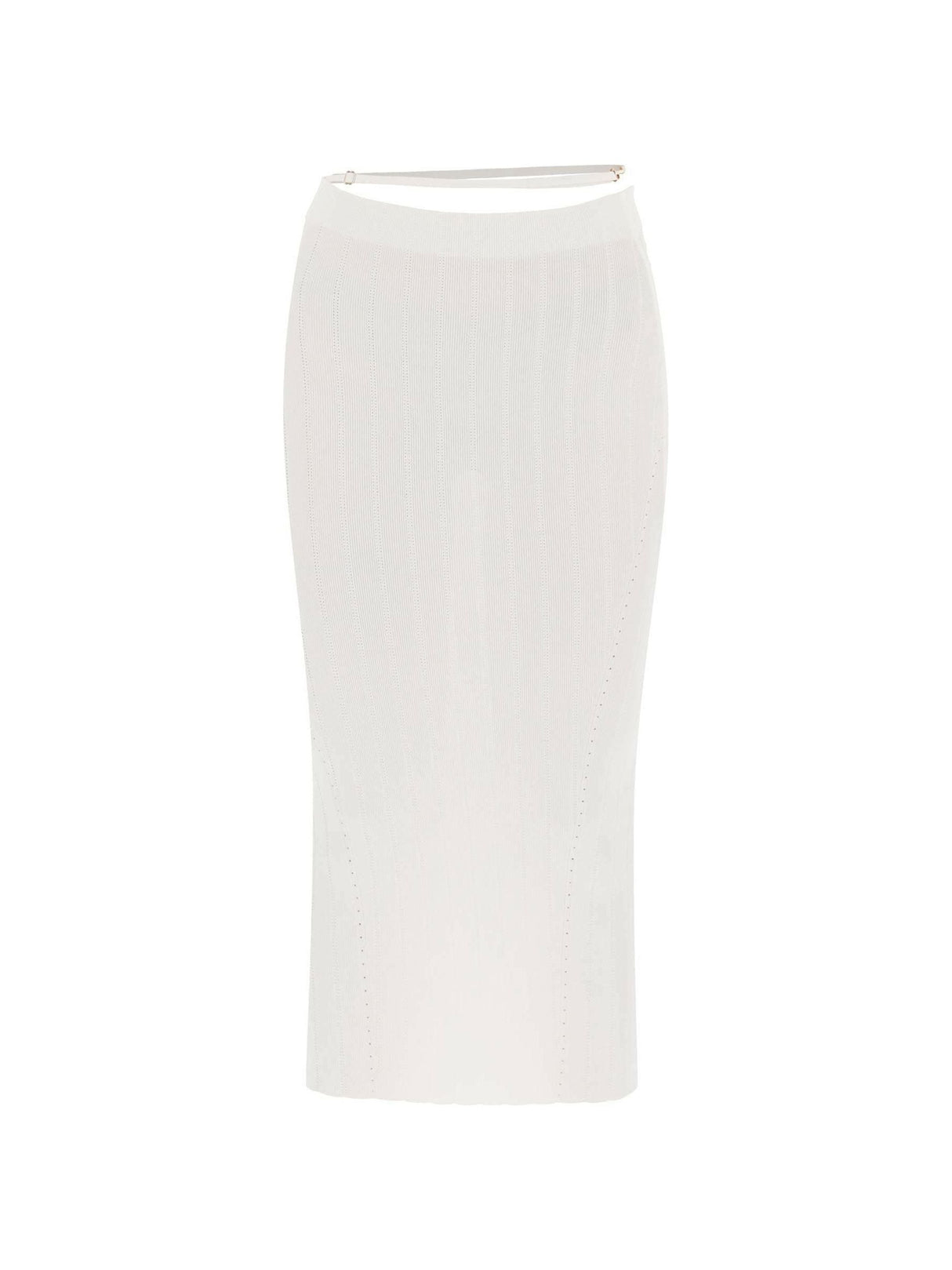 White La jupe Pralù Knit Midi Skirt JACQUEMUS JOHN JULIA.