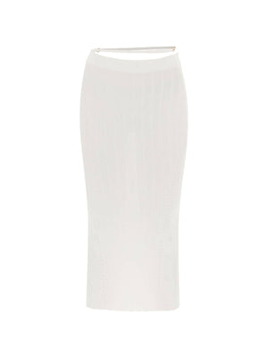 White La jupe Pralù Knit Midi Skirt JACQUEMUS JOHN JULIA.