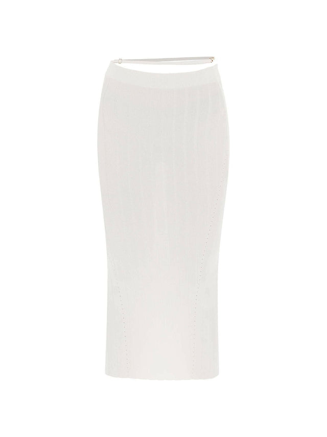 White La jupe Pralù Knit Midi Skirt JACQUEMUS JOHN JULIA.