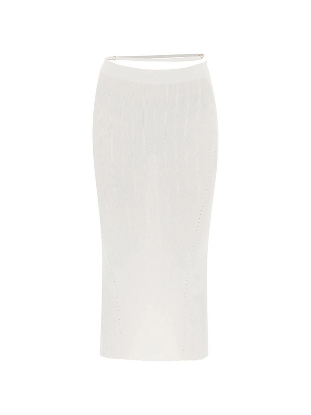 White La jupe Pralù Knit Midi Skirt JACQUEMUS JOHN JULIA.