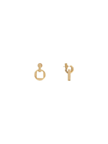 JACQUEMUS-Les Pendantes Rond Carré Earrings -JOHN JULIA.