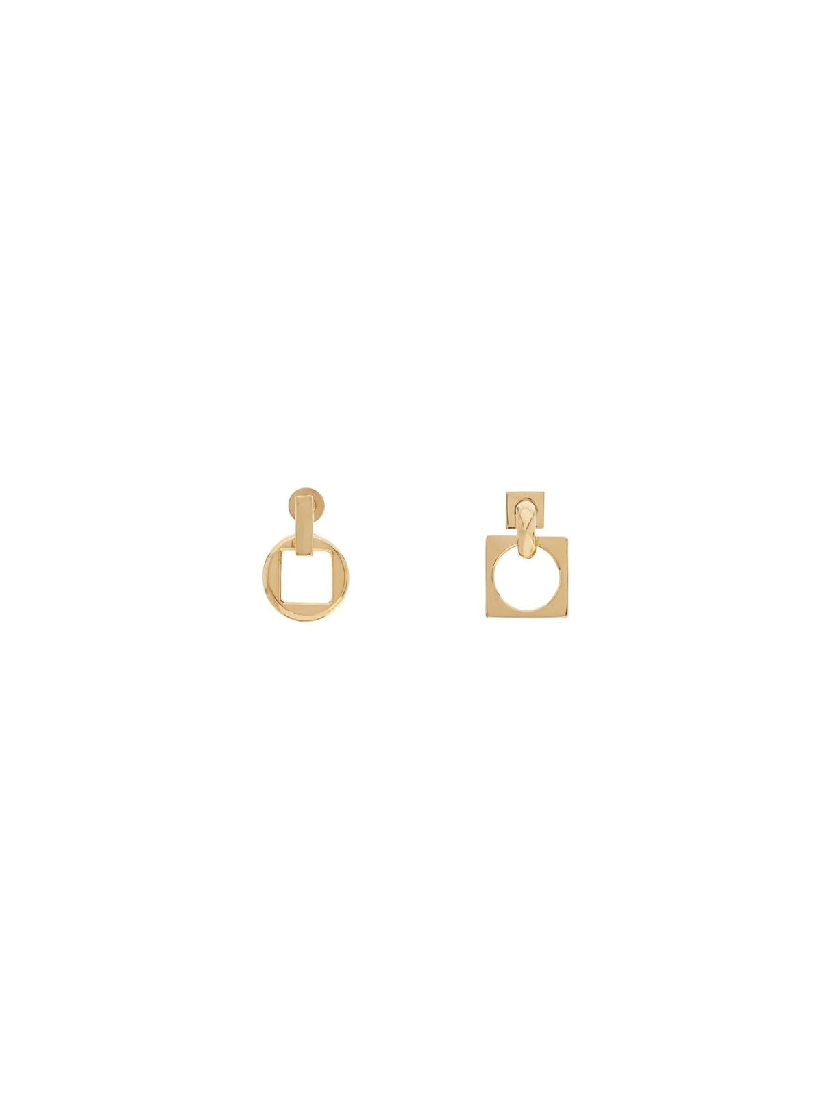 JACQUEMUS-Les Pendantes Rond Carré Earrings -JOHN JULIA.