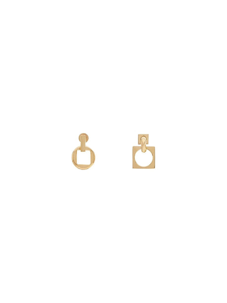 JACQUEMUS-Les Pendantes Rond Carré Earrings -JOHN JULIA.