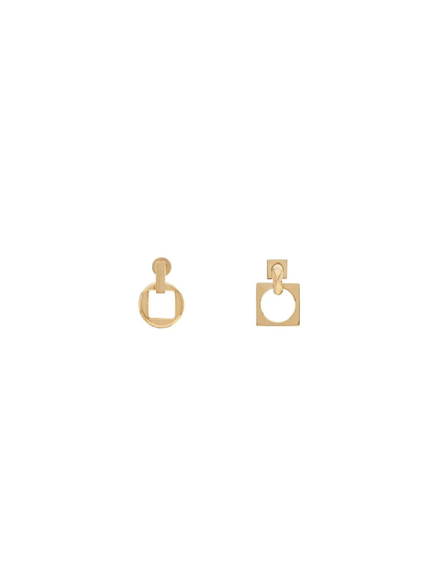 JACQUEMUS-Les Pendantes Rond Carré Earrings -JOHN JULIA.