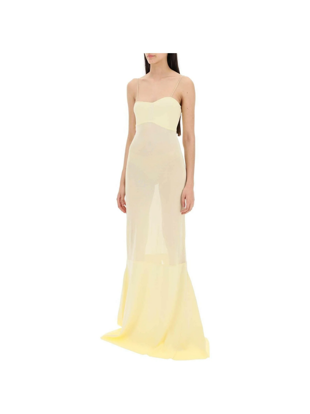 Light Yellow 'La robe Fino' Mermaid Dress JACQUEMUS JOHN JULIA.