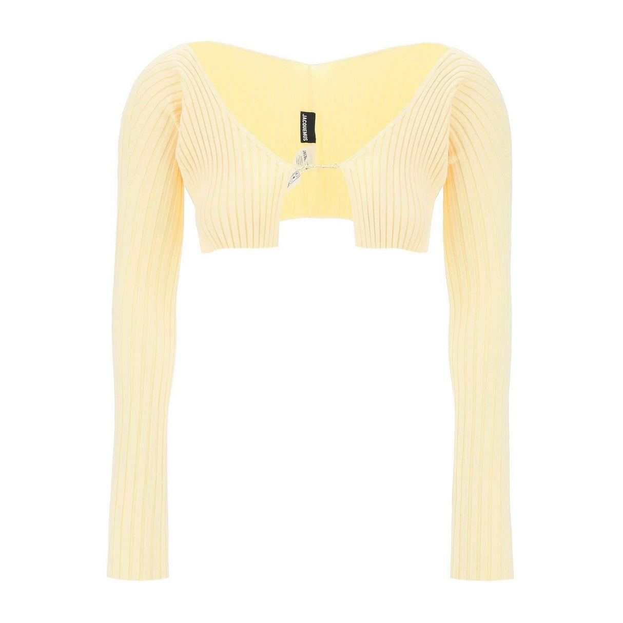 Light Yellow La Maille Pralù Micro Cardigan JACQUEMUS JOHN JULIA.