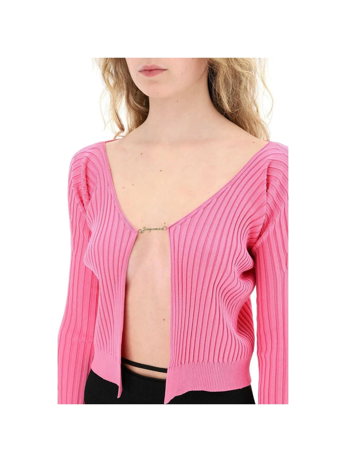 JACQUEMUS-Neon Pink 'La Maille Pralù Longue' Cardigan-JOHN JULIA