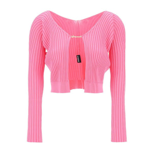 Neon Pink 'La Maille Pralù Longue' Cardigan JACQUEMUS JOHN JULIA.