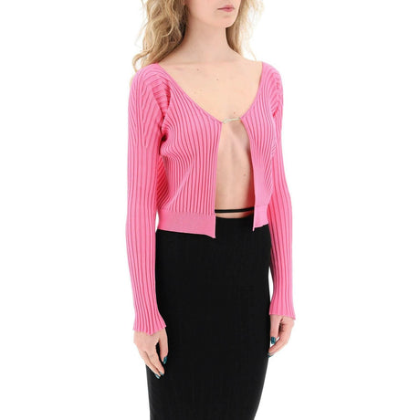 Neon Pink 'La Maille Pralù Longue' Cardigan JACQUEMUS JOHN JULIA.