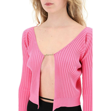 Neon Pink 'La Maille Pralù Longue' Cardigan JACQUEMUS JOHN JULIA.