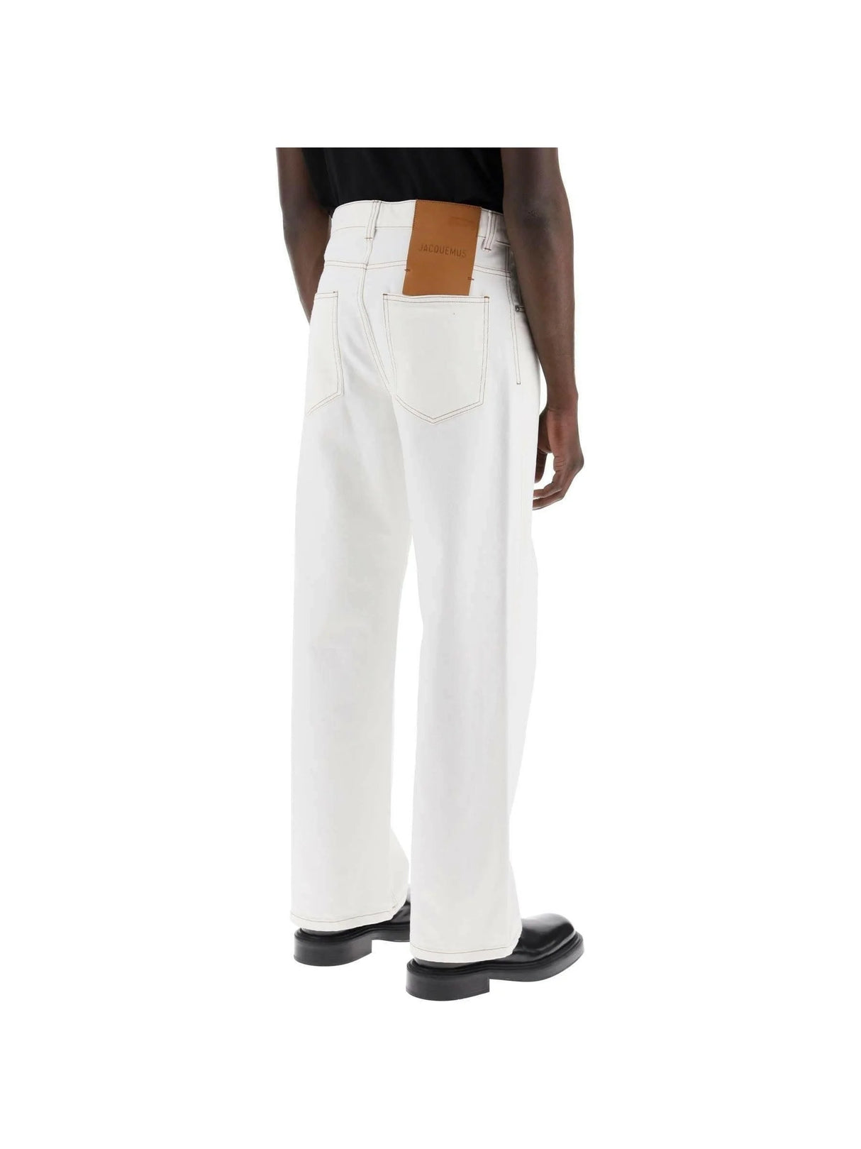 Off-White Tabac 'Le De Nîmes Large' Regenerative Cotton Jeans JACQUEMUS JOHN JULIA.