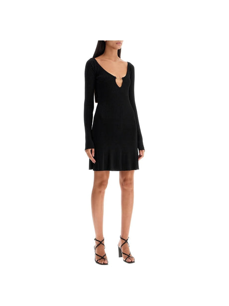 Ribbed Viscose Mini Dress