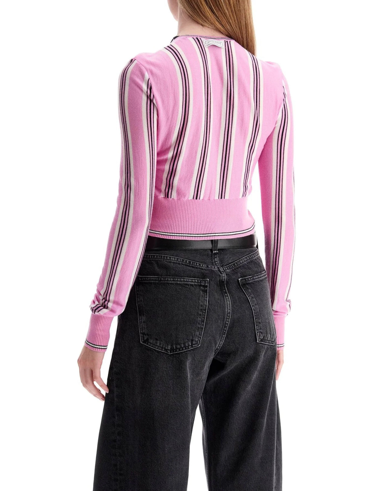 Cropped Striped Cotton Cardigan-Jacquemus-JOHN JULIA