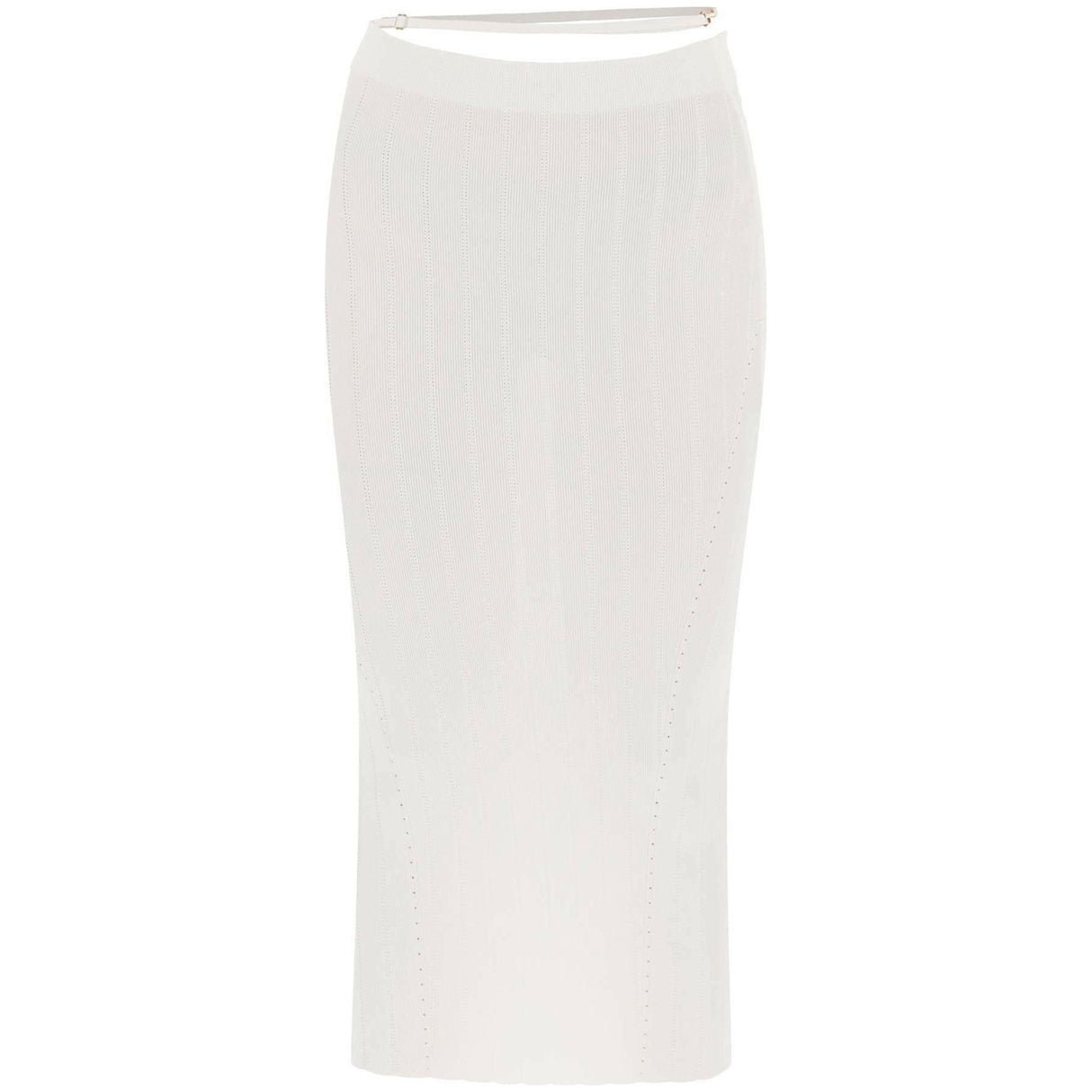 White La jupe Pralù Knit Midi Skirt JACQUEMUS JOHN JULIA.