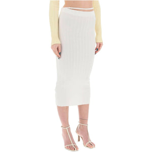 White La jupe Pralù Knit Midi Skirt JACQUEMUS JOHN JULIA.