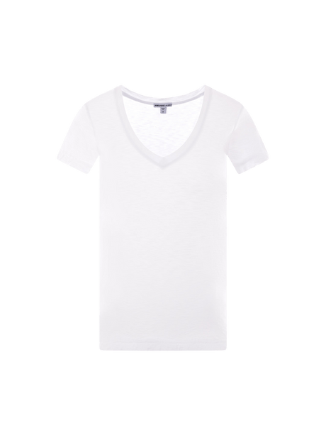 Reverse Binding Cotton T-shirt-JAMES PERSE-JOHN JULIA