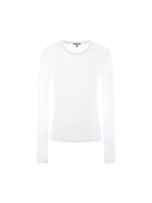 Sheer Slub Cotton Long-sleeved T-shirt-JAMES PERSE-JOHN JULIA