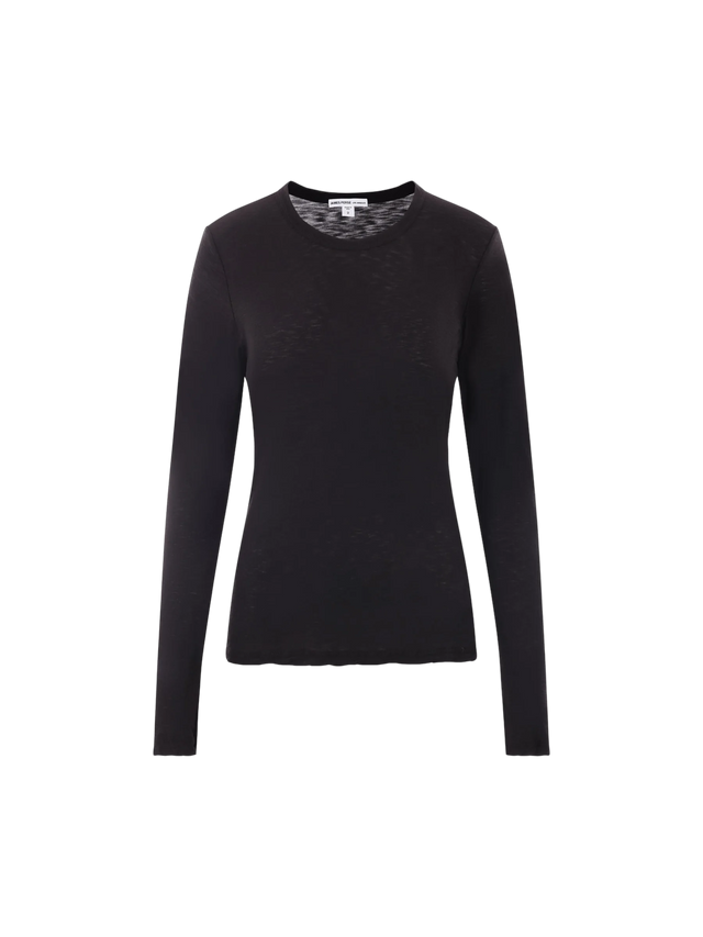 Sheer Slub Cotton Long-sleeved T-shirt-JAMES PERSE-JOHN JULIA