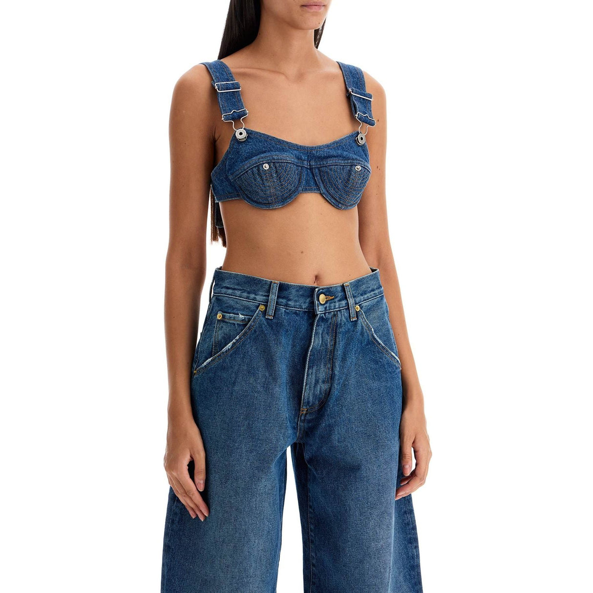 Denim Bralette Top - Woman > Clothing > Tops and Sweatshirts > Tops