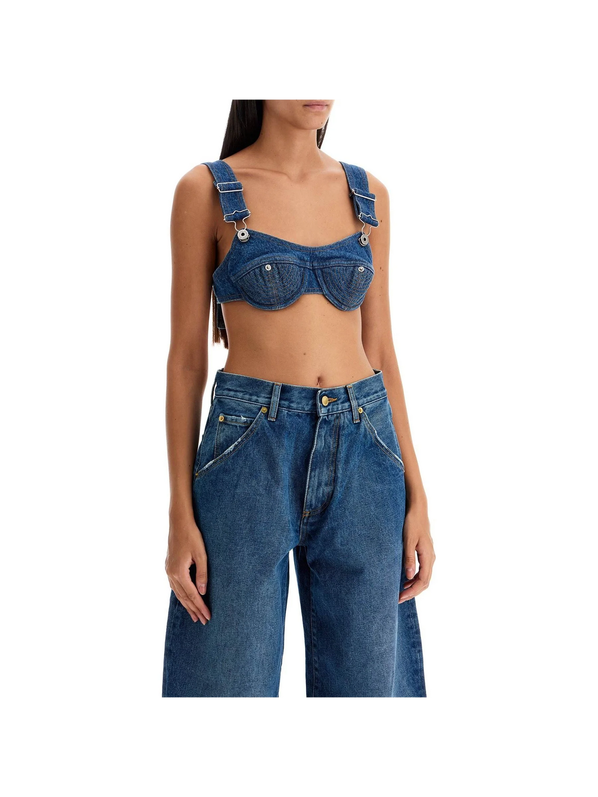 Denim Bralette Top - Woman > Clothing > Tops and Sweatshirts > Tops