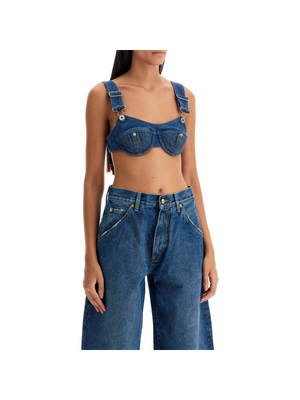 Denim Bralette Top - Woman > Clothing > Tops and Sweatshirts > Tops