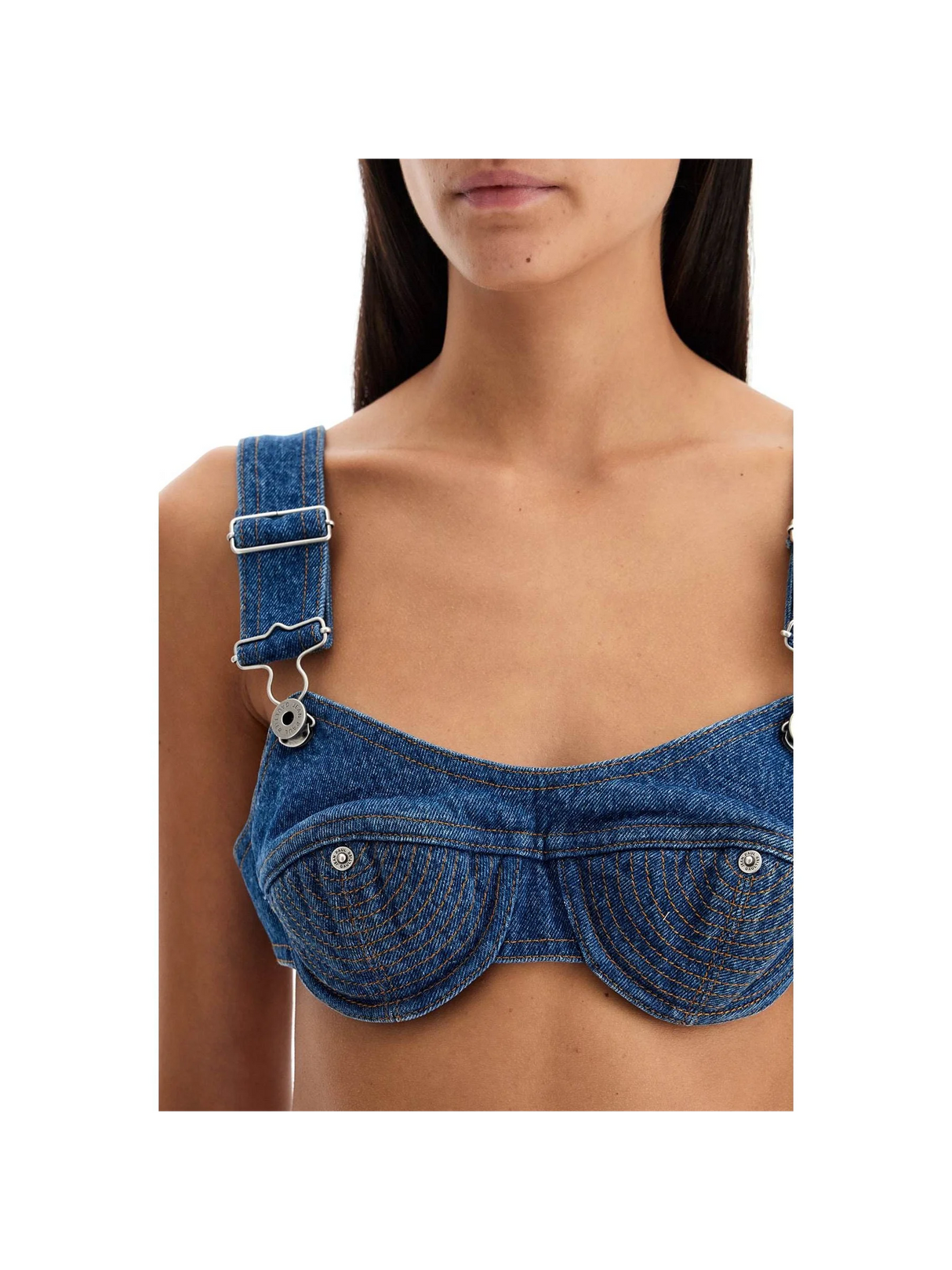 Denim Bralette Top - Woman > Clothing > Tops and Sweatshirts > Tops