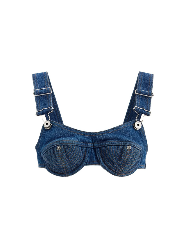 Denim Bralette Top - Woman > Clothing > Tops and Sweatshirts > Tops