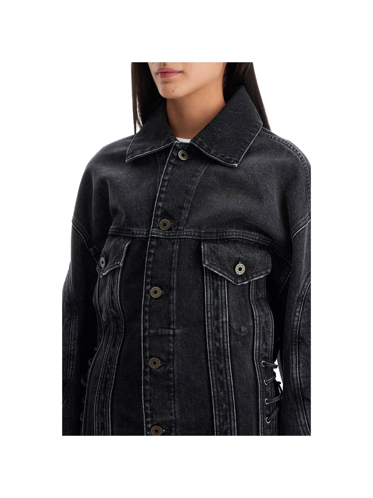 Denim Jacket With Laces