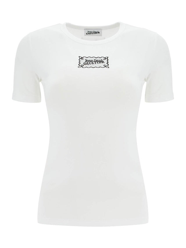 JEAN PAUL GAULTIER-Fitted Stretch Cotton T-shirt-JOHN JULIA