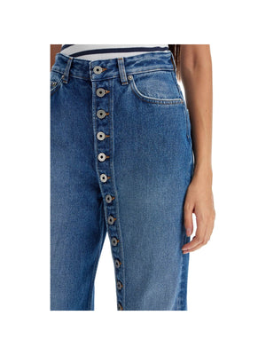 High-Waist Denim Jeans with button-fly closure inspired by Jean Paul Gaultier style