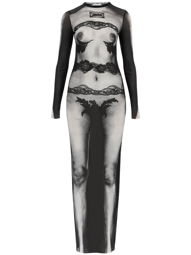 Long Mesh Dress Body Lace Marinière