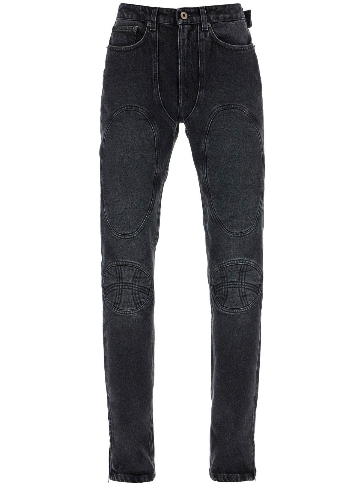 Jeans With Padded Inlays And Lace-up