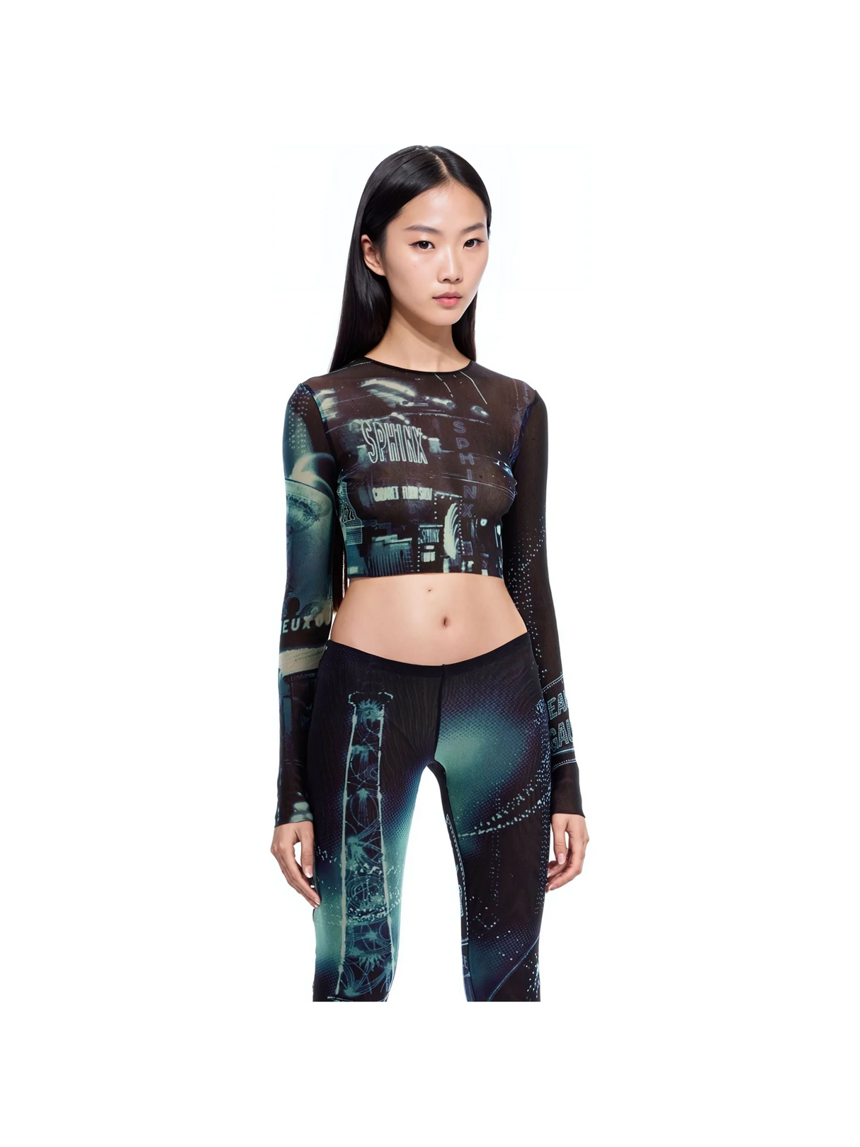 JEAN PAUL GAULTIER-The Blue Pigalle Crop Top -JOHN JULIA.