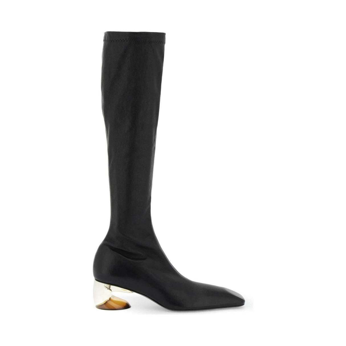 Black Stretch Leather Boots JIL SANDER JOHN JULIA.