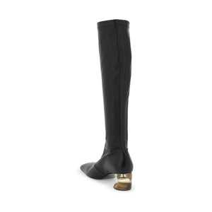 Black Stretch Leather Boots JIL SANDER JOHN JULIA.