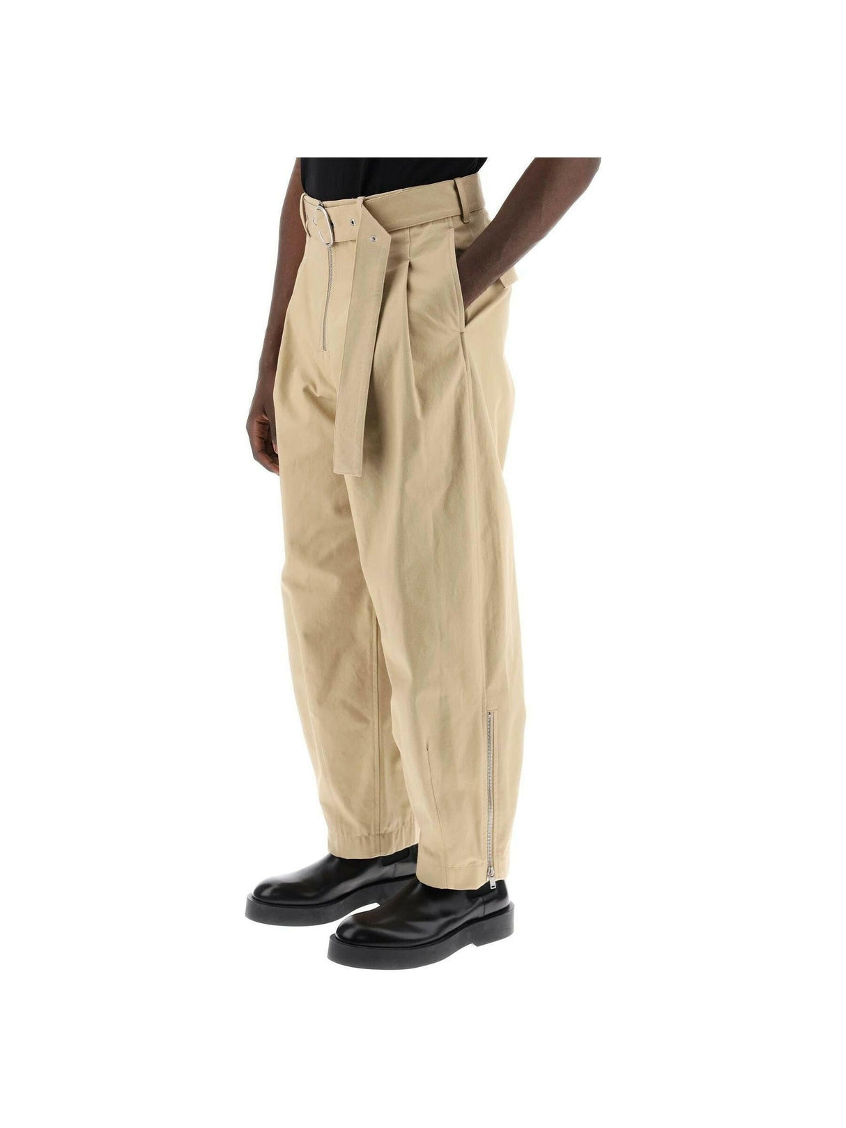 Cotton Pants With Removable Belt.