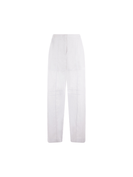 Cotton Canvas Wide-leg Pants-JIL SANDER-JOHN JULIA