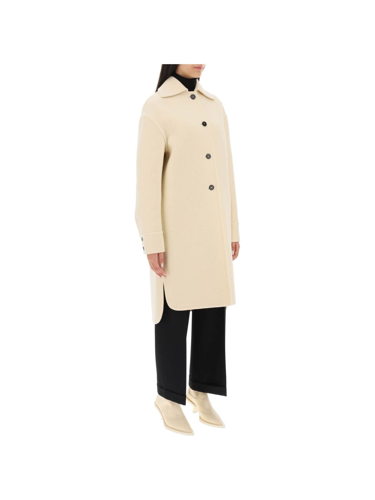 JIL SANDER-Deconstructed Wool Coat-JOHN JULIA