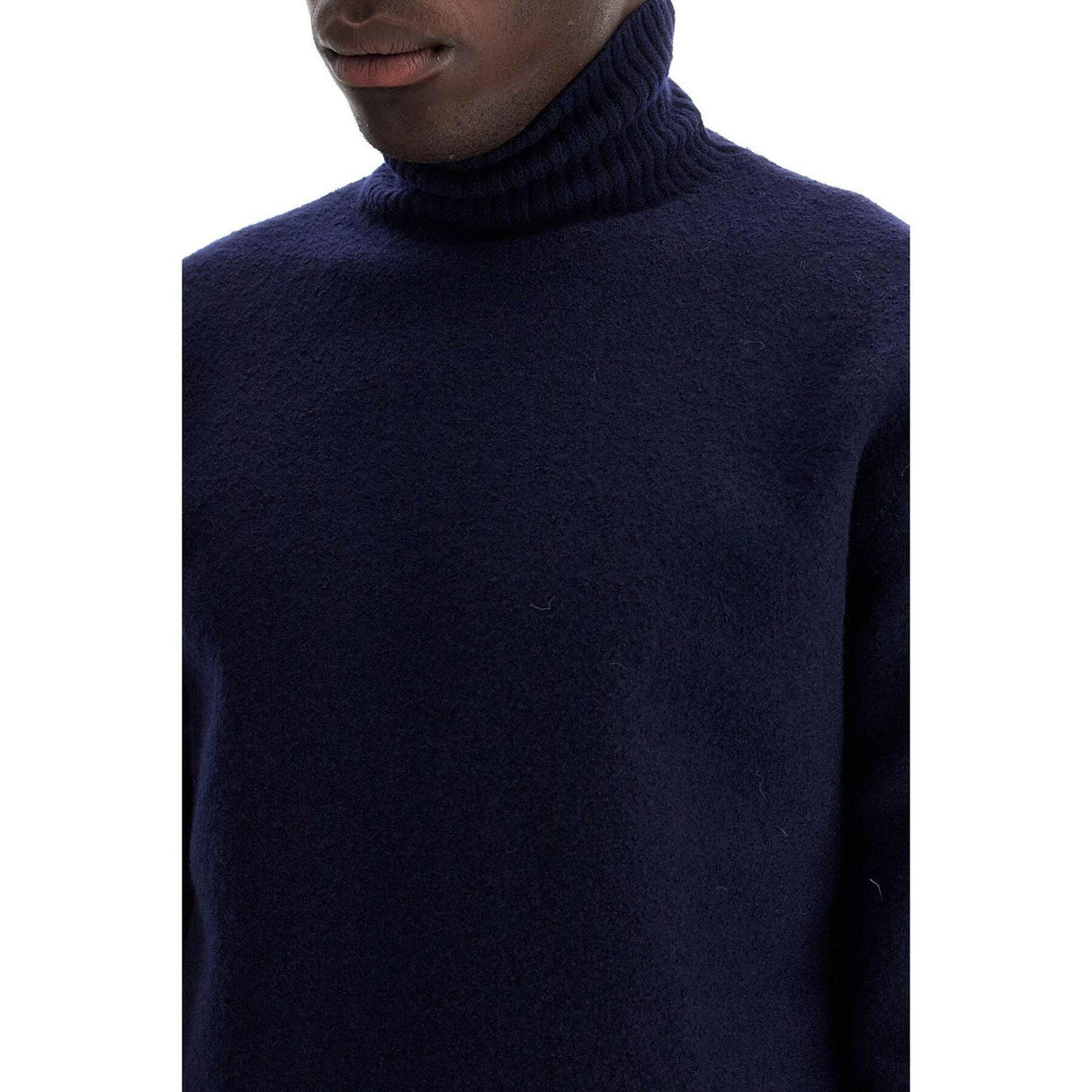 High-Neck Merino Wool Sweater.