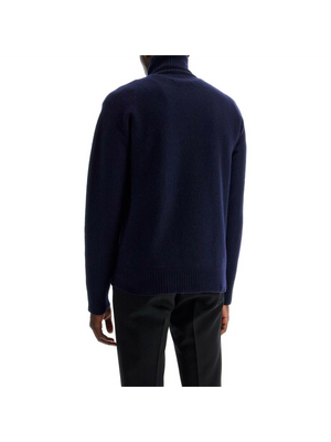 High-Neck Merino Wool Sweater.