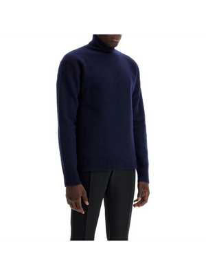 High-Neck Merino Wool Sweater.