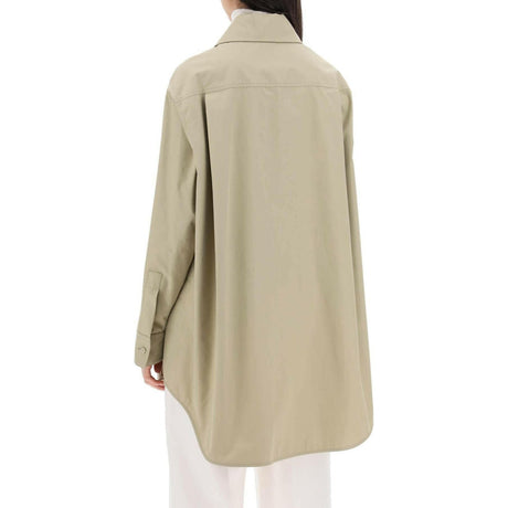 Kakhi Green Wide Point Collar Organic Cotton Shirt JIL SANDER JOHN JULIA.