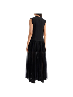 Layered Knit Pleated Dress - Women > Clothing > Dresses > Maxi