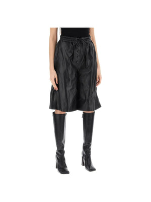 Black Nappa Leather Drawstring Shorts JIL SANDER JOHN JULIA.