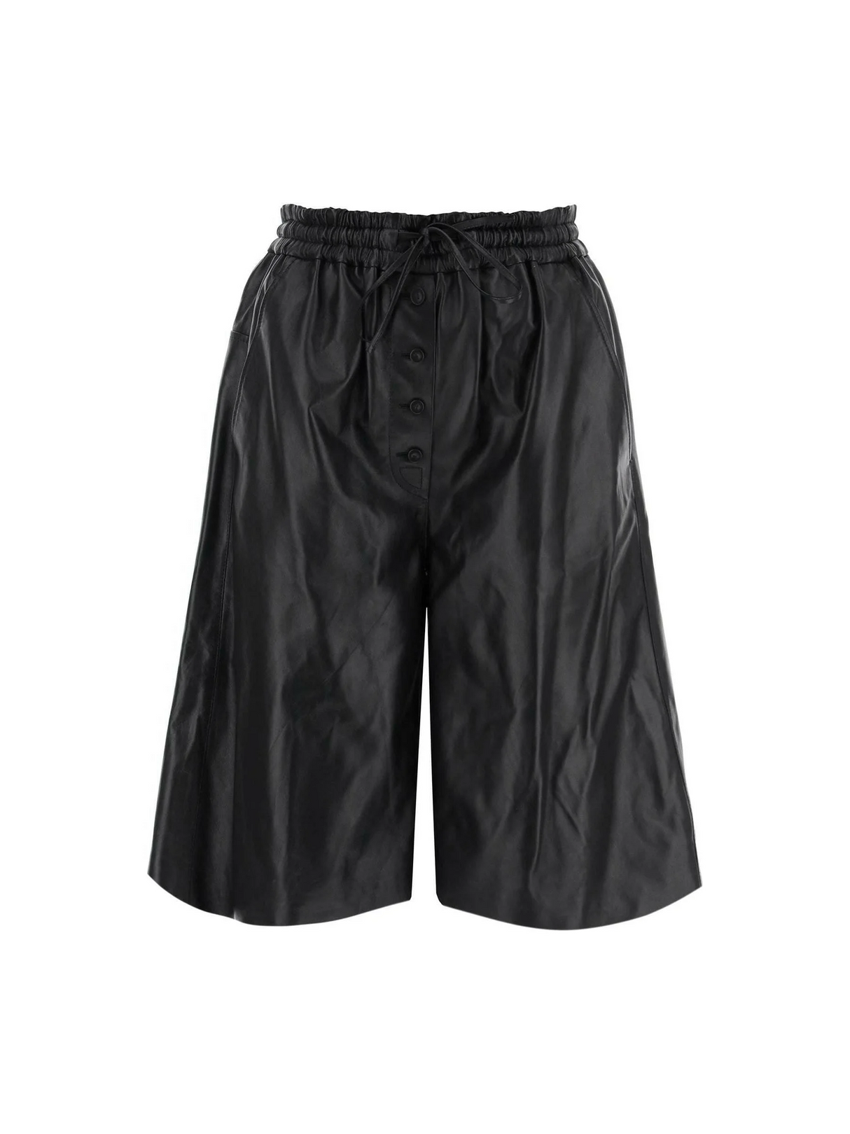 Black Nappa Leather Drawstring Shorts JIL SANDER JOHN JULIA.