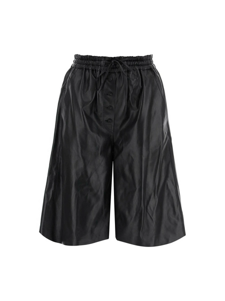 Black Nappa Leather Drawstring Shorts JIL SANDER JOHN JULIA.